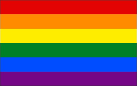 Original rainbow Pride Flag with six bright stripes